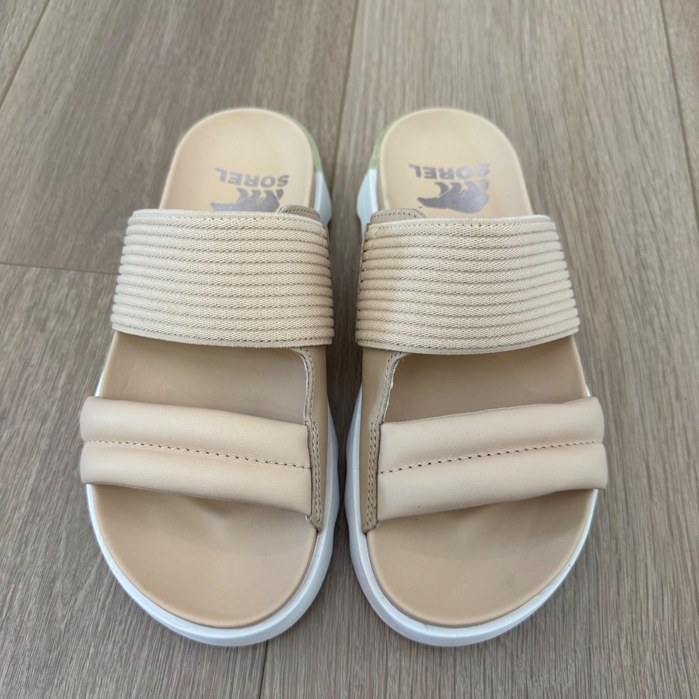 TT Sorel Kinetic Impact II Slide Sandals Beige Moonstone NL4973-260 Womens 6 - Picture 2 of 8